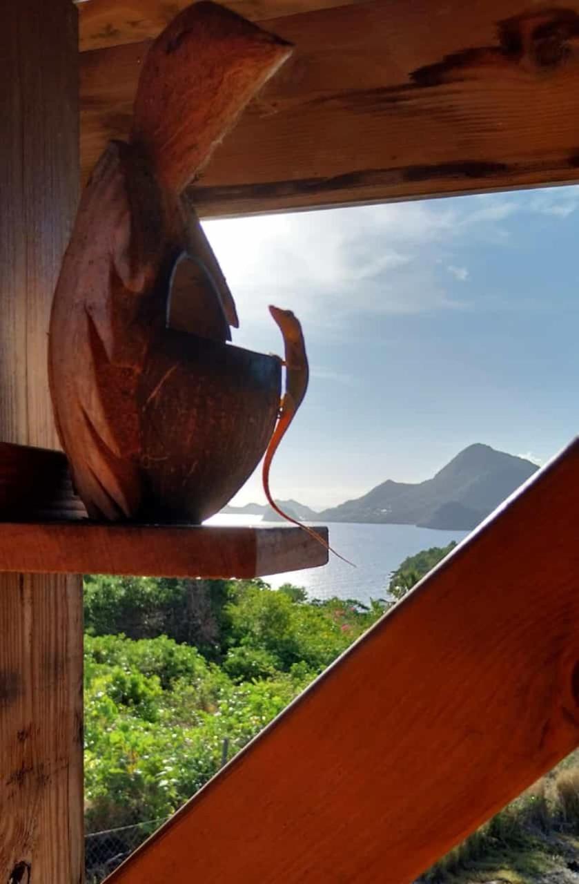 Ti Kaz Anoli Cottage En Bois Avec Vue Sur La Baie Terre-de-Bas Exterior foto